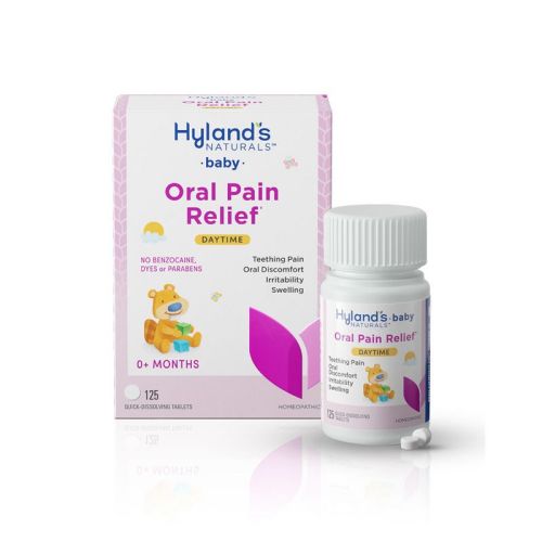 Hyland's Naturals Baby Daytime Oral Pain Relief - 125ct: Paraben-Free, Teething Treatment, Unflavored Tablets