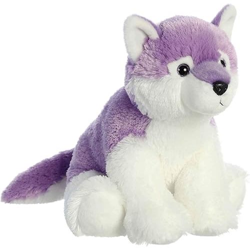 Aurora® Huggable Destination Nation™ Wolf Stuffed Animal - Global Exploration - Learning Fun - Purple 12 Inches