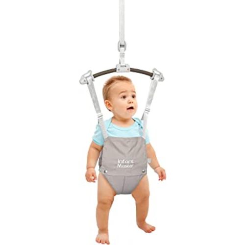 Infant Master Baby Doorway Jumpers, Sturdy Johnny Jumper w/Adjustable 10.8"-23.6" inches Strap, Soft Baby Johnny Bouncer w/Seat Bag, Ideal Gift for Infant, Portable and Easy to Use, Grey