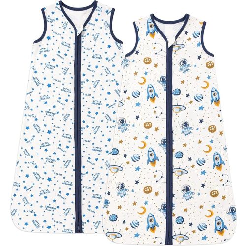 DaysU Cotton Baby Sleep Sack, Baby Sleeping Bag with Two-Way Zipper, 0.5 TOG Wearable Blanket for Newborn Baby Boys and Girls