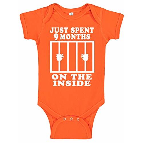 Reaxion Funny Cute Baby Boy Girl Handmade Clothes Infant Just Spent 9 Months On The Inside Bodysuits