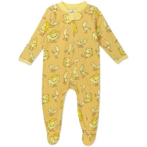 HonestBaby Sleep and Play Footed Pajamas One-Piece Sleeper Jumpsuit Zip-Front Pjs Organic Cotton for Baby Girls, Unisex