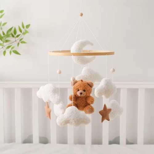 Cozy Brown Teddy Bear Nursery Mobile I Sensory Development I Baby Shower gift I