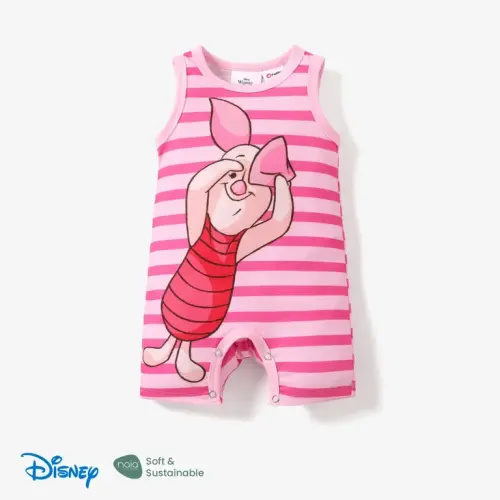 Disney Winni the Pooh Baby Bodysuits,Graphic Striped Sleeveless Outfits for Gifts, Sizes 0/3-24M