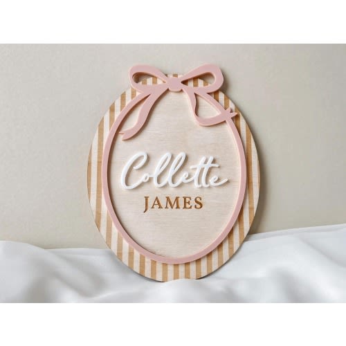 Baby Milestone Girl Name Announcement Baby Sign Pink Bow Milestone Monthly Baby Photo Milestone Baby Girl Bow Milestone Name Hospital Sign
