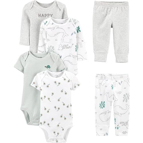 Simple Joys by Carter's unisex-baby 6-piece Bodysuits (Short and Long Sleeve) and Pants Set