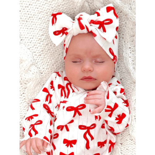Red Bows / Organic Pointelle Bow – SpearmintLOVE