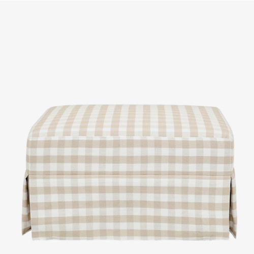 Crawford Gliding Ottoman in Gingham