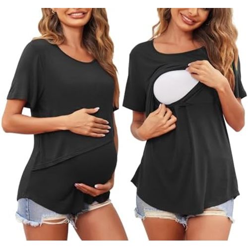 XL Ekouaer Nursing Shirts Breastfeeding Blouse