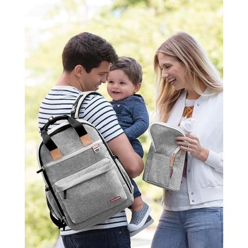 Skip Hop Baby Breastmilk Cooler Insulated Bottle Bag, Grab & Go, Chevron - Grey melange