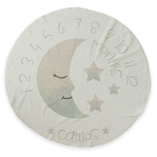 Personalized Round Milestone Blanket | Moon