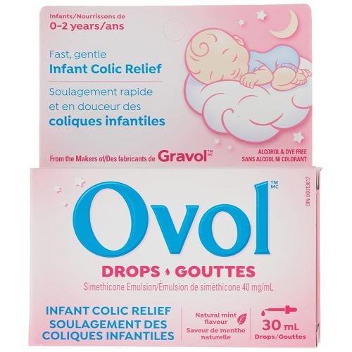 Ovol Drops - Fast, Gentle Infant Colic Relief, Made in Canada, 30mL