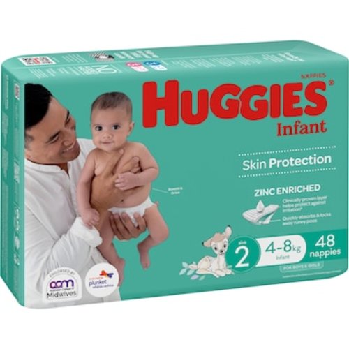 Huggies Infant Nappies Size 2 48 pack | Woolworths