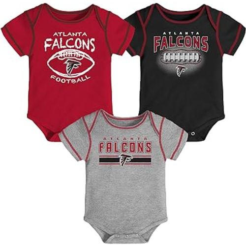 Outerstuff NFL Newborn Baby and Infant Short Sleeve Bodysuit 3-Pack (0-18m)