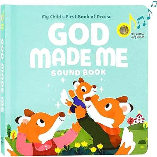 God Made Me - Christian Sound Book, Sing Along Bible Songs | Christmas, Christening, Dedication, Baptism Gifts for Boys, Girls, Kids, Babies | Religious Toys, Interactive Music Books for Toddlers