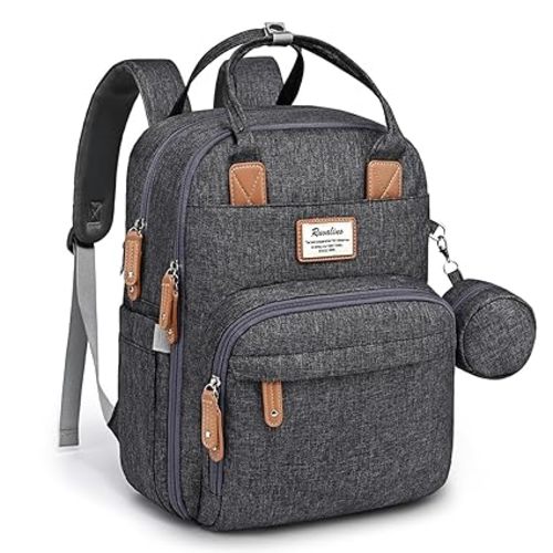 RUVALINO Diaper Bag Backpack, Dark Gray