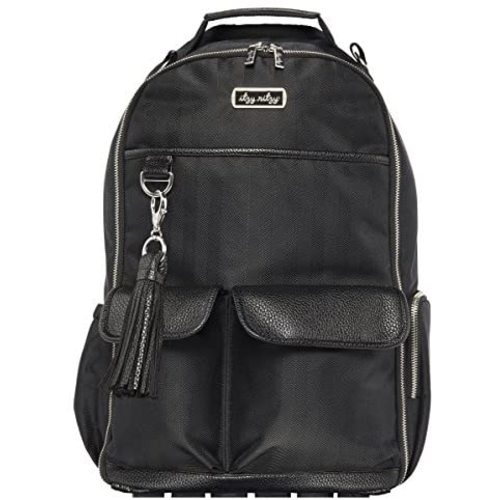 Itzy Ritzy Baby Backpack, Black Herringbone, 1 Count (Pack of 1)