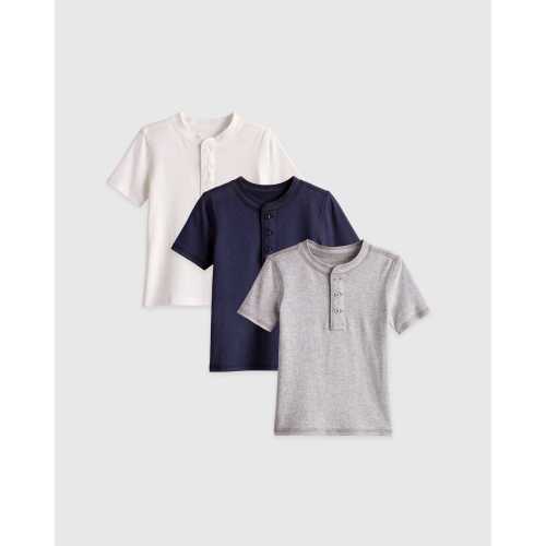 Cotton Modal Short Sleeve Henley T-Shirt (3-Pack)