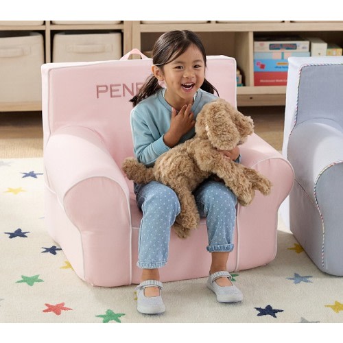 Anywhere Chair®, Pearl Twill With White Piping