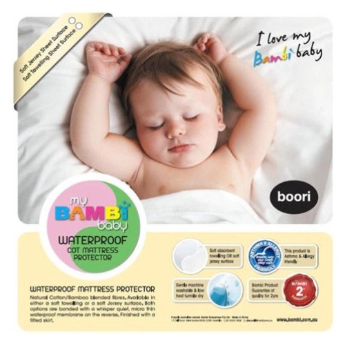 Cotton/Bamboo Stretch Knit Waterproof Cot Mattress Protector - 75x131cm