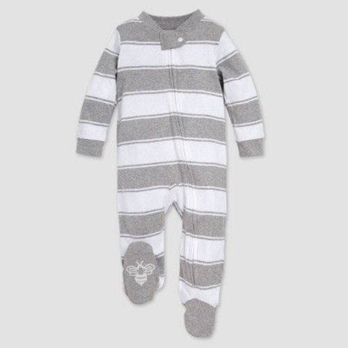 Burt's Bees Baby® Rugby Striped Organic Cotton Sleep N' Play - Heather Gray, Size: Newborn