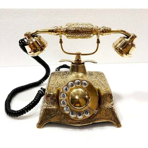 Collectible Antique Solid Brass Stunning Vintage Beautiful Working Telephone