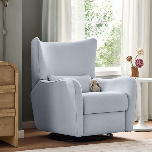 Aurora Winter Grey Nursery Electronic Power Recliner with Night Light