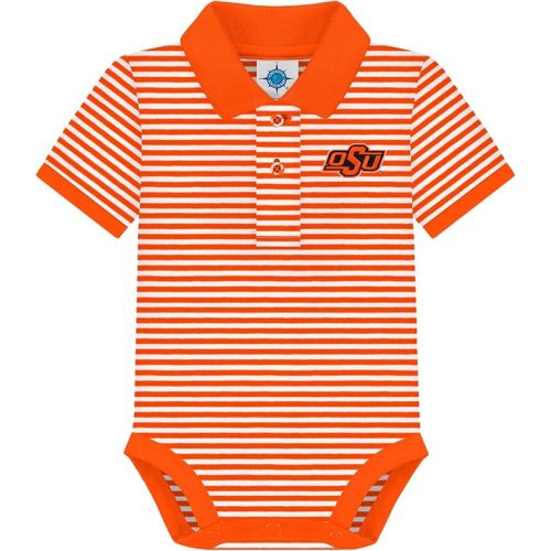 Creative Knitwear College Baby Striped Polo Bodysuit - Team Logo, Multiple Colors, for Boys & Girls (0-12 Months)