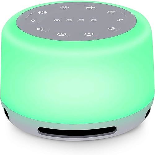 Sleep Sound Machine 24 Natural Soothing Sounds 7 Color Breathing Lights and Night Light with Timer Memory Feature Rechargeable Portable White Noise Machine for Baby Kids Adults