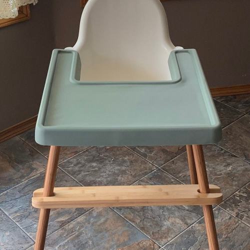 BUNDLE Bamboo Footrest + Full Cover Placemat + Leg Wraps Set for IKEA High Chair, Antilop Highchair Footrest, Placemat and Leg Wraps