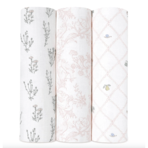French Floral Silky Soft Swaddle 3 Pack | aden + anais
