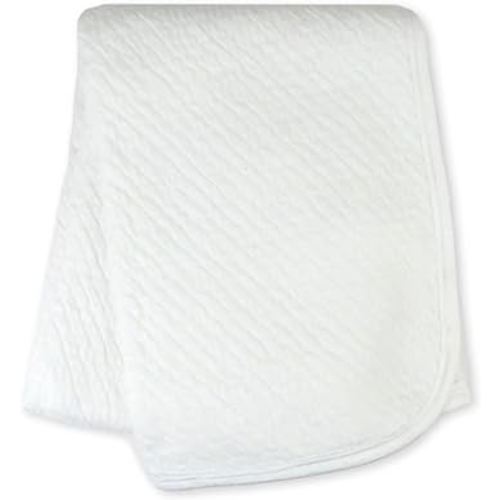 HonestBaby Organic Cotton Matelasse Reversible Receiving Blanket, White, One Size