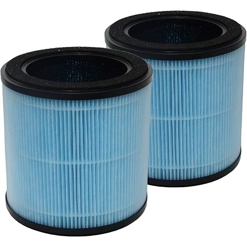 PUREBURG Replacement Filter Compatible with Homvana H201 & TEC.Bean JH50G-M Air Purifiers 2-Pack H13 HEPA Activated Carbon 2-IN-1 3-Stage Filtration Air Clean Dust VOCs