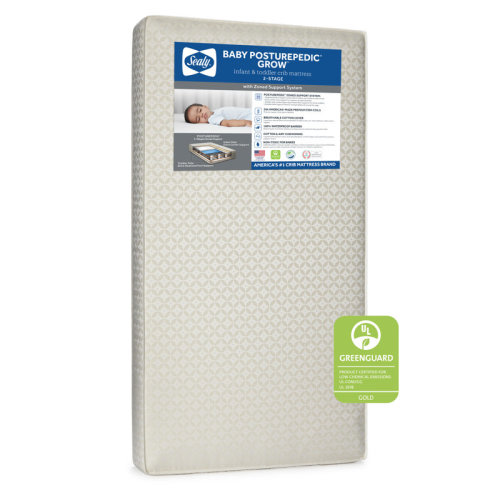 Sealy Baby Posturepedic Grow Breathable 2-Stage Waterproof Baby Crib Mattress & Toddler Bed Mattress, GREENGUARD Gold Certified, 52" x 28" & Reviews | Wayfair