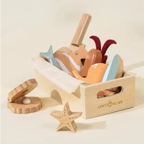 Wooden Seafood Playset