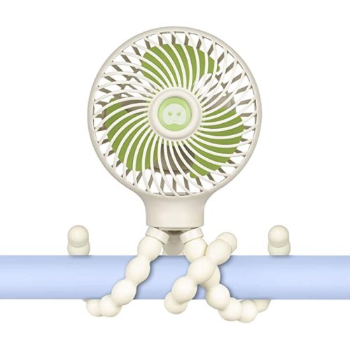 Mini Handheld Stroller Fan,Small Personal Portable Table Fan with USB Rechargeable Battery Operated Cooling Adjustable Electric Desk Fan for Travel Office Room Outdoor Household (White) - Stroller Fan White