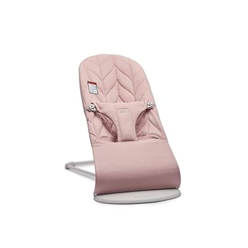 BabyBjörn Bouncer Bliss, Dusty Pink, Woven, Petal Quilt | 2-in-1 Adjustable Baby Bouncer Seat and Toddler Chair, Newborn to Toddler (8-29 lbs), 4 Positions, Lightweight & Portable