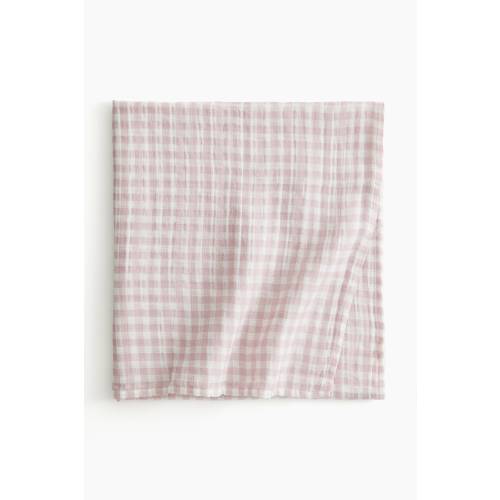 CHECKED COTTON MUSLIN COMFORT BLANKET