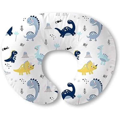 Plushii Nursing Pillow, Breathable Nursing Pillows for Breastfeeding, Breast Feeding Pillows for Mom, Breastfeeding Pillows for Bottle Feeding, Tummy Time, Sitting Support - Dinosaurs World