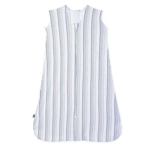 HALO SleepSack, 100% Cotton Wearable Blanket, Swaddle Transition Sleeping Bag, TOG 0.5, Blue Stripe, Small, 0-6 Months