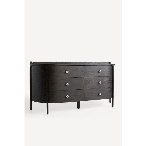 Aria Six-Drawer Oak Wood Dresser