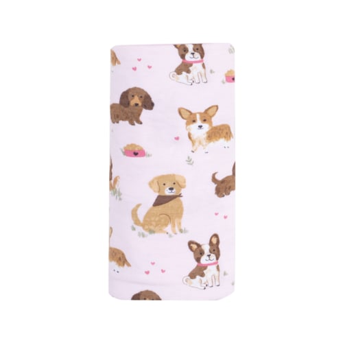 Best Friend Dogs Pink Swaddle Blanket