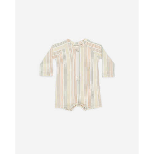 Long Sleeve One-Piece Rashguard || Multi Stripe