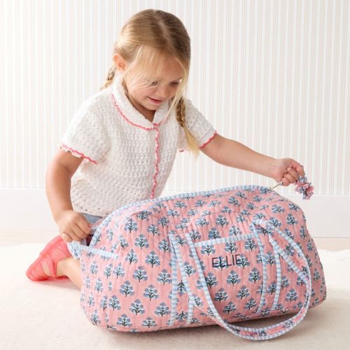 Block Print Duffle Bag