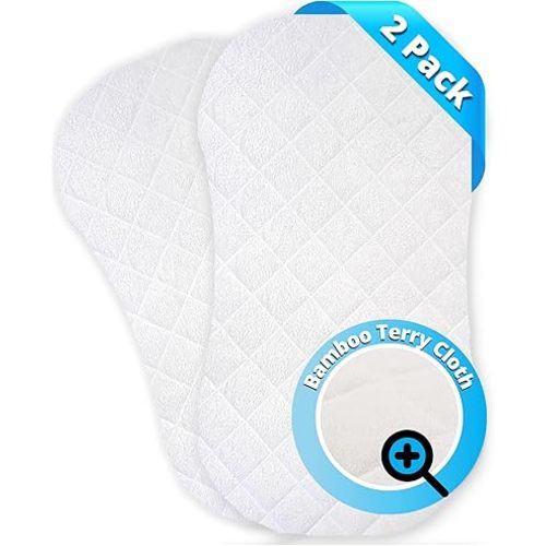 Waterproof Halo Bassinet Mattress Protector (2 Pack) - Breathable, Soft, Noiseless, Halo Bassinet Mattress Pad, Compatible with The Halo Hourglass Swivel Sleeper Bassinest