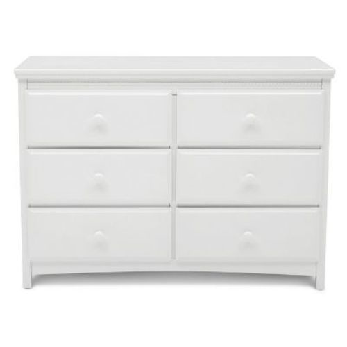 Delta Children Emerson 6 Drawer Dresser with Interlocking Drawers, Color: Bianca White
