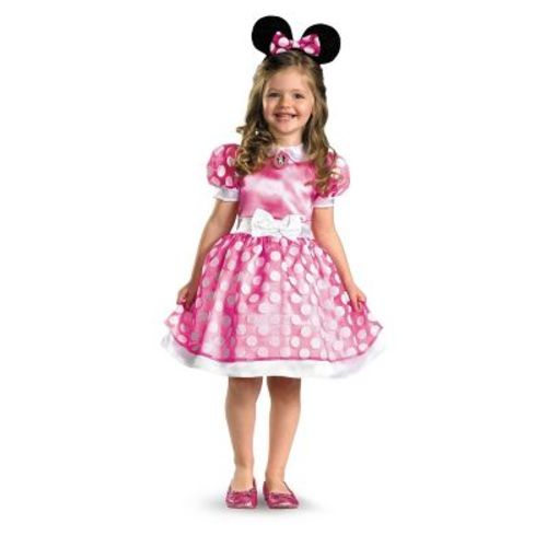 Disney Kids' Minnie Mouse Classic Costume Dress Pink XS (3T-4T)