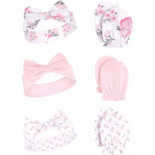 Hudson Baby Unisex Cotton Headband and Scratch Mitten Set