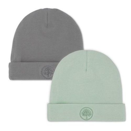 Parker Baby Co. 2 Pack Baby Beanie - Sage/pewter