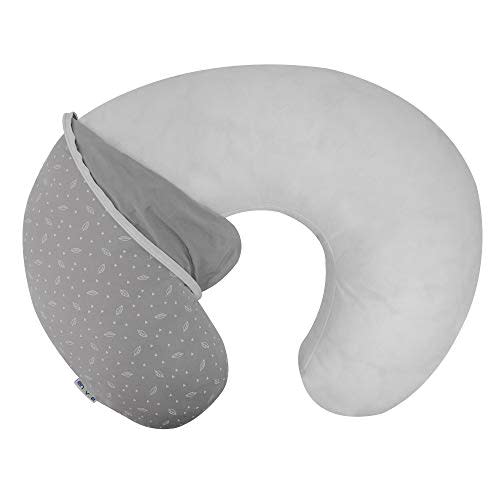 Enovoe Nursing Pillow Cover - Unisex Design for Boys and Girls - Soft and Breathable Breastfeeding Pillow Slipcover - Grey